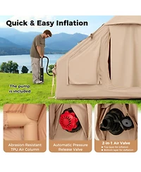 Gouun Inflatable Camping Tent for 4-6 People with Mesh Windows