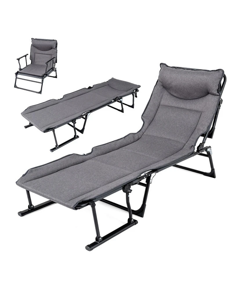 Gouun 3-in-1 Folding Camping Cot with 6-Position Adjustable Backrest