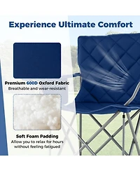 Gouun Oversized Folding Camping Chair with Built-In Cooler Pouch