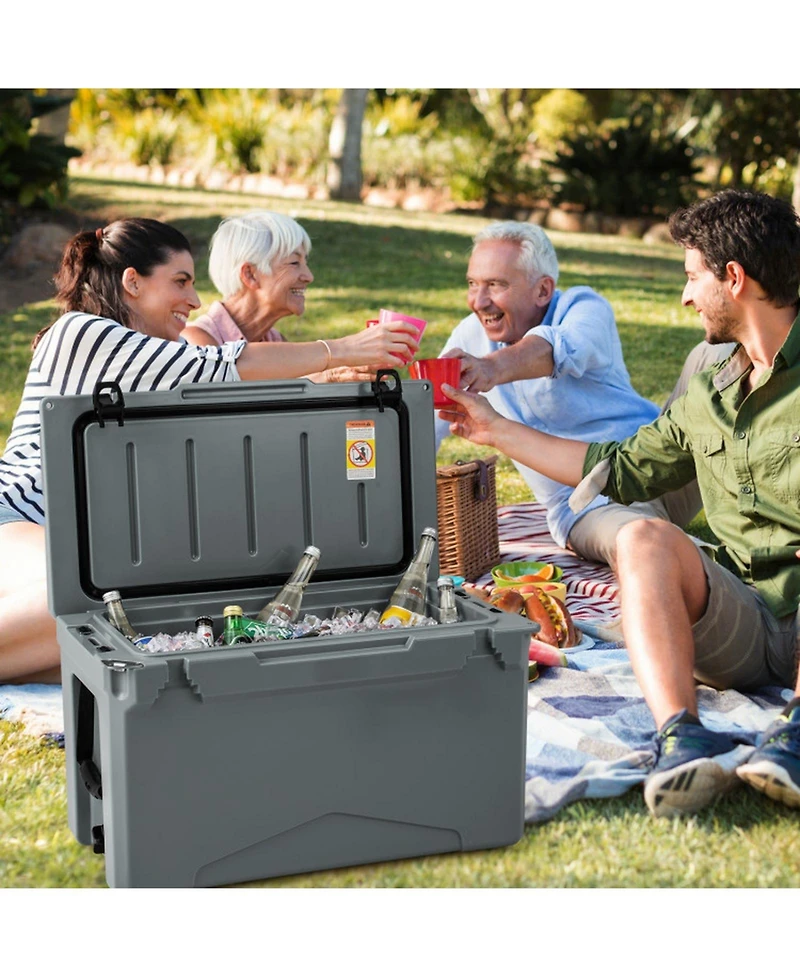 Gouun 50-Quart Rotomolded Cooler with Cup Holders and Bottle Opener