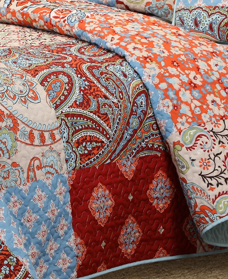 Stratford Park Gabby Paisley Patchwork 3-Piece Quilt Set, Queen