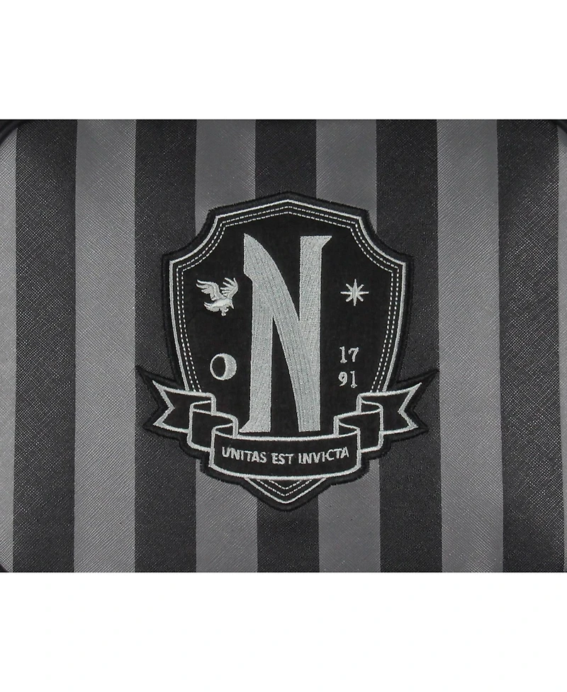 Wednesday Tv Show Striped Nevermore Academy Student Girls Insulated Lunch Box Food Tote Bag 10"
