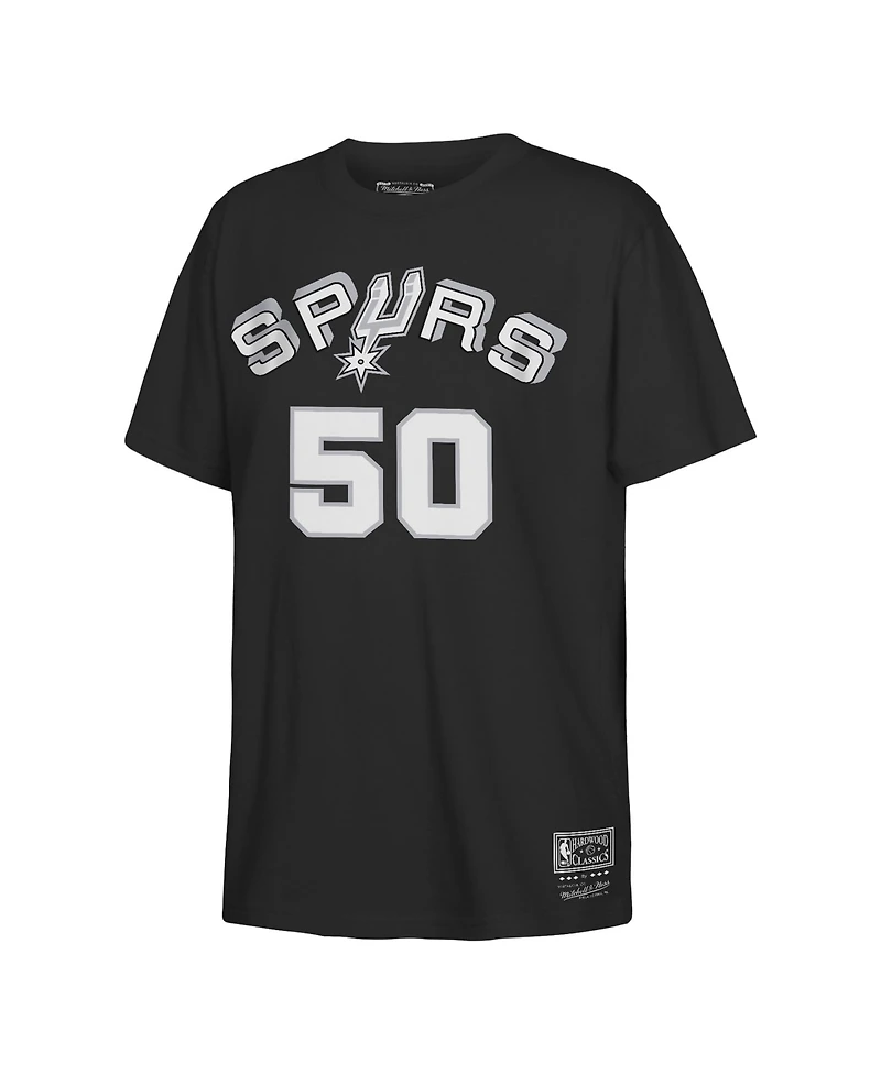 Mitchell & Ness Big Boys and Girls David Robinson Black San Antonio Spurs Hardwood Classics Name Number T-Shirt