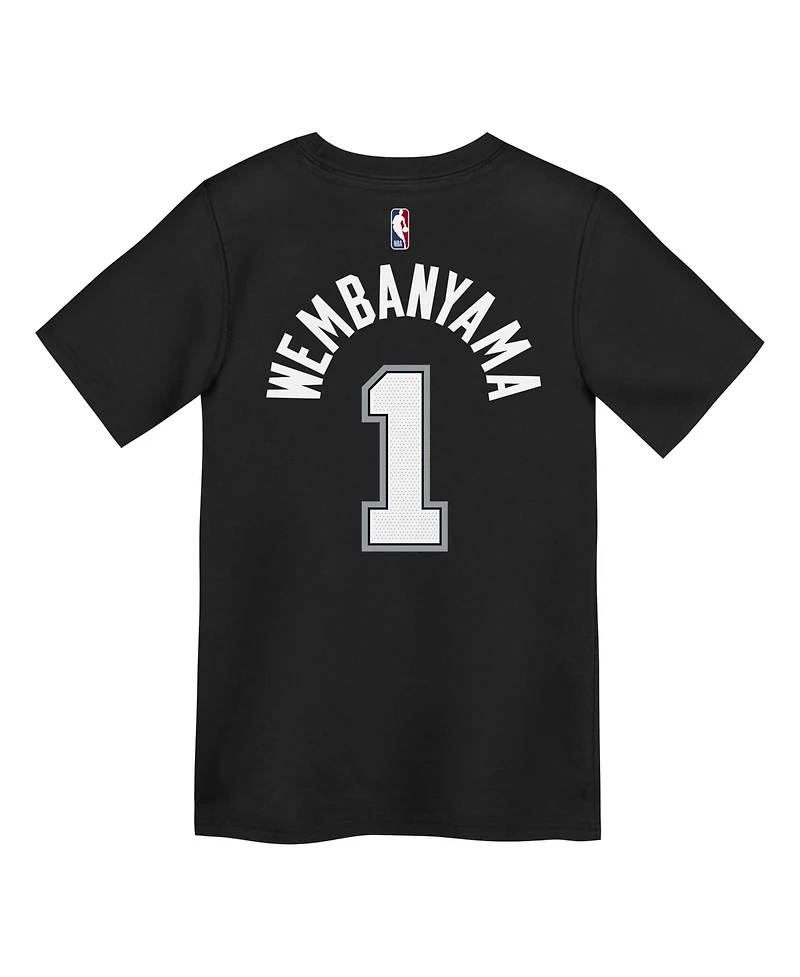 Nike Preschool Victor Wembanyama Black San Antonio Spurs Icon Name Number T-Shirt