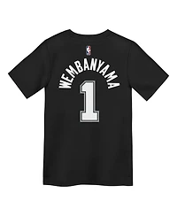 Nike Preschool Victor Wembanyama Black San Antonio Spurs Icon Name Number T-Shirt
