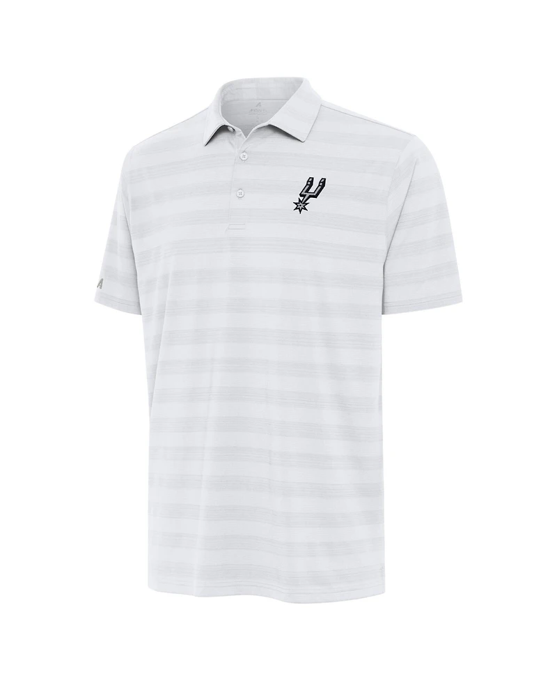 Antigua Men's White San Antonio Spurs Tunnel Polo