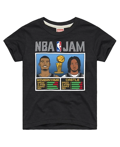 Homage Toddler Victor Wembanyama Stephon Castle Charcoal San Antonio Spurs Nba Jam Tri-Blend T-Shirt