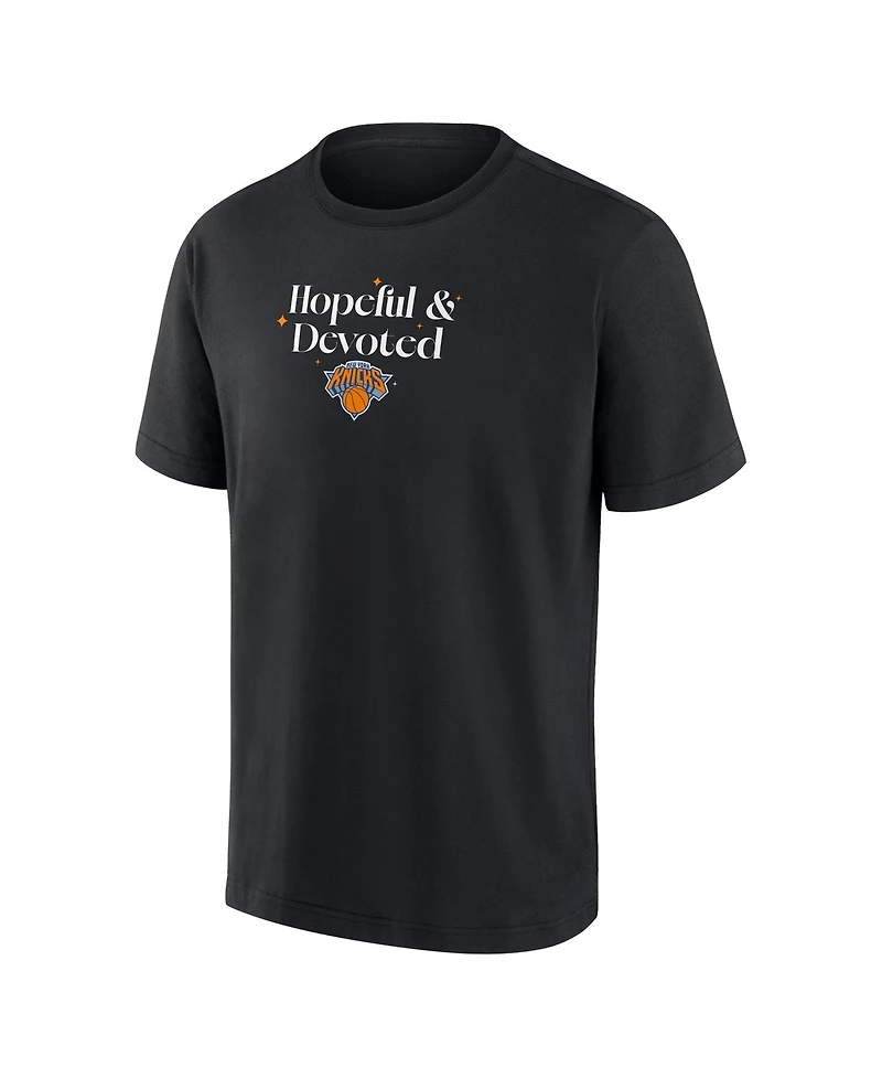 Fanatics Men's Black New York Knicks Hopeful Devoted Heavyweight T-Shirt