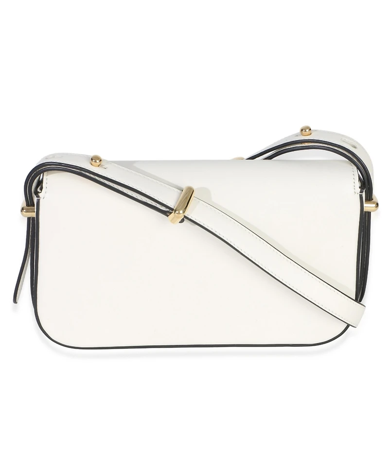 Pre-Owned Prada White Smooth Calfskin Triangle Logo Flap Bag