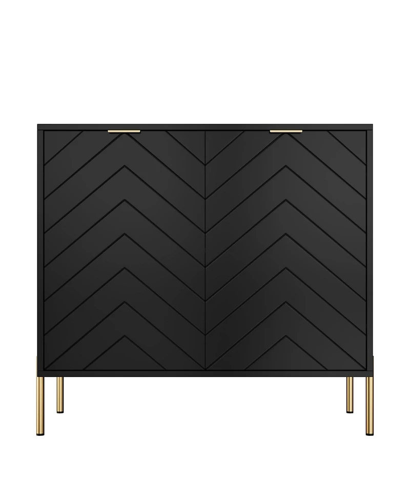 Clihome Storage Cabinet with 2 Doors, 32 Inch Monden Accent Adjustable Shelf, Free-Standing Sideboard