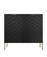 Clihome Storage Cabinet with 2 Doors, 32 Inch Monden Accent Adjustable Shelf, Free-Standing Sideboard