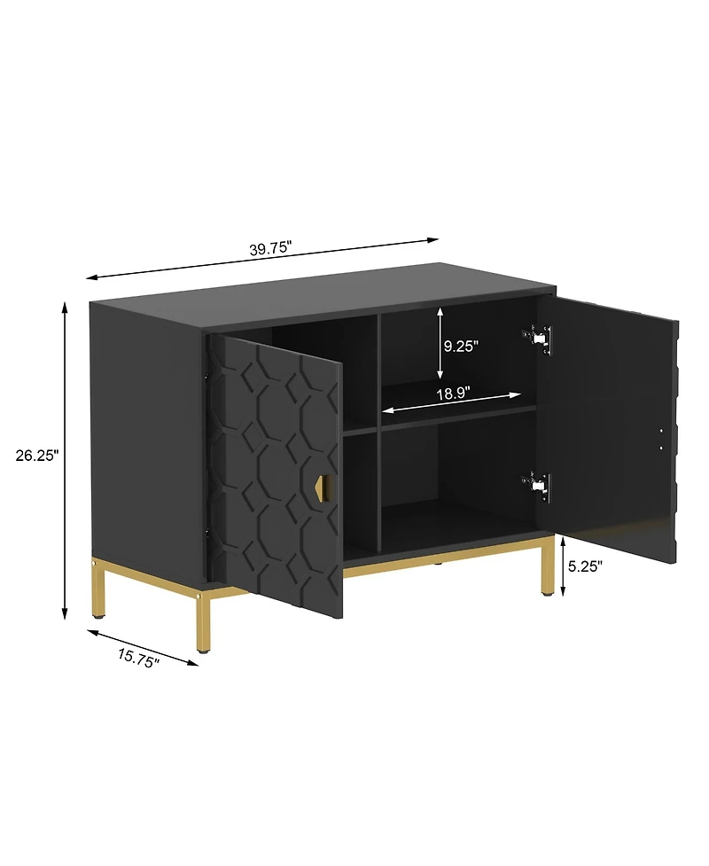 Clihome Freestanding Storage Cabinet 2-Door Accent Cabinet