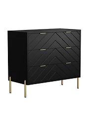 Clihome 3 Drawers Storage Chest, 32 Inch Monden Chest of Drawers, Tier Cabinet for Hallway, Living Room