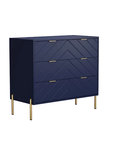 Clihome 3 Drawers Storage Chest, 32 Inch Monden Chest of Drawers, Tier Cabinet for Hallway, Living Room