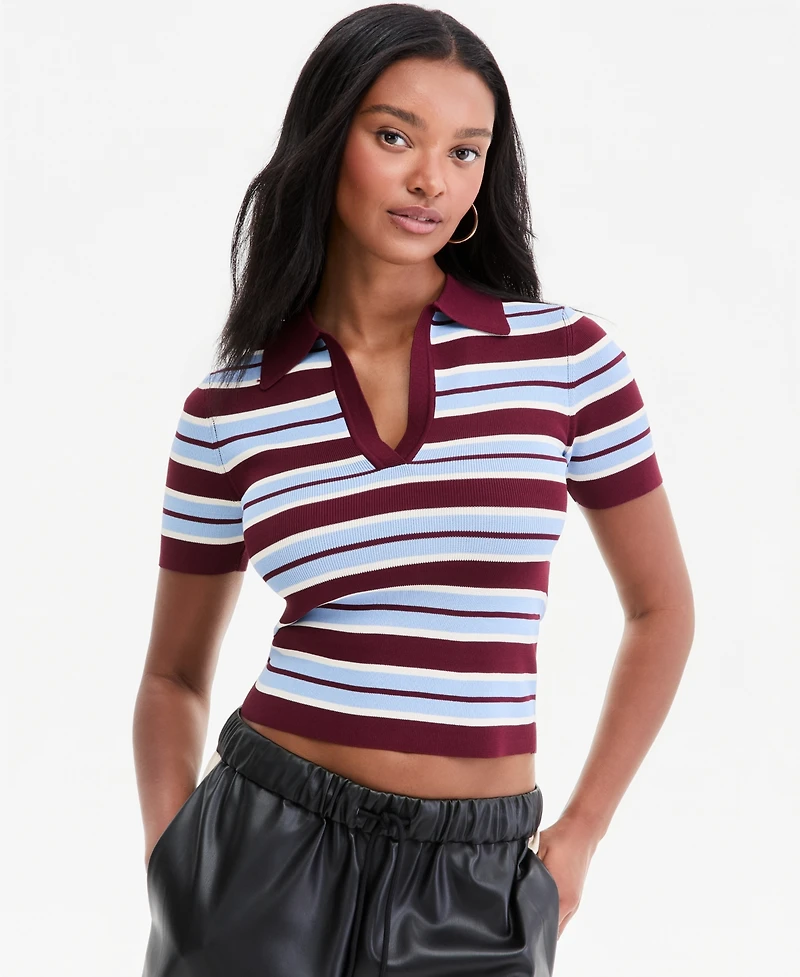 Bar Iii Women's Cropped Ribbed Top, Macy's Exclusive