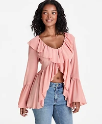 And Now This Women's Chiffon Ruffle Tunic Blouse, Macy's Exclusive