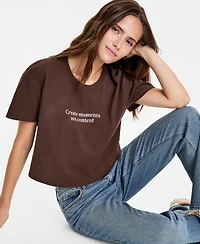 And Now This Women's Cotton Cropped Create Moments Tee, Macy's Exclusive