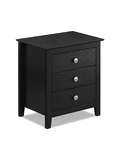 Slickblue 3 Drawer Farmhouse Nightstand with Wood Grain Finish and Storage Drawers