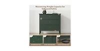 Lucky One 32"W Wide Fluted Nightstand with 3-Drawer