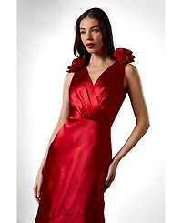 Coast Women's Corsage Satin V-Neck Maxi Dress