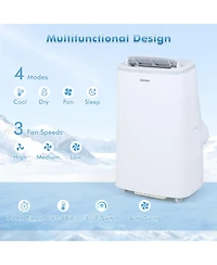Costway 15000 Btu Portable Air Conditioner with Fan, Dehumidifier, Sleep Mode, 24H Timer