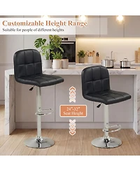 Slickblue 2 Piece Swivel Bar Stools with Footrest and Durable Metal Base Seating