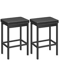 Slickblue Counter Height Bar Stools 2 Piece with Thick Padded Seat and Metal Base