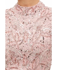 Maryisa Women's Modest Embellished Sequins Trail Gown