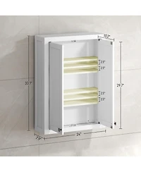 Midola Bathroom Cabinet Wall Mounted, Modern Bathroom Wall Cabinet with 2 Doors and 2 Adjustable Shelves for Home Bathroom