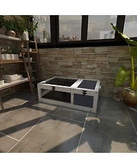 Streamdale Furniture 39.5'' Wood Tortoise House Indoor Habitat for Reptiles and Small Animals
