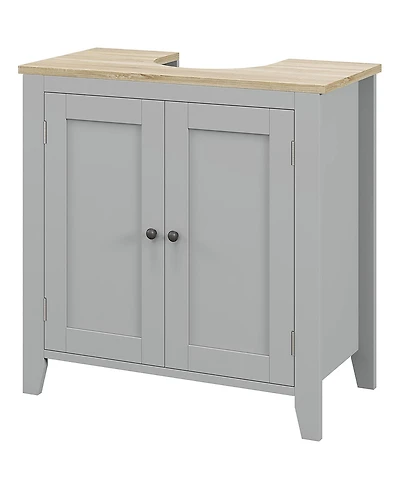 Midola Bathroom Vanities, Pedestal Sink Cabinet with U-Shaped Cut-out and Adjustable Shelf for Bathroom