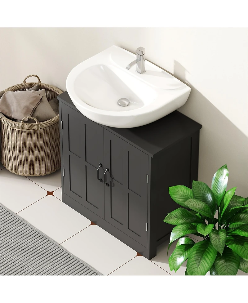 Midola Bathroom Sink Cabinet, Pedestal Sink Cabinet with Adjustable Shelf for Bathroom