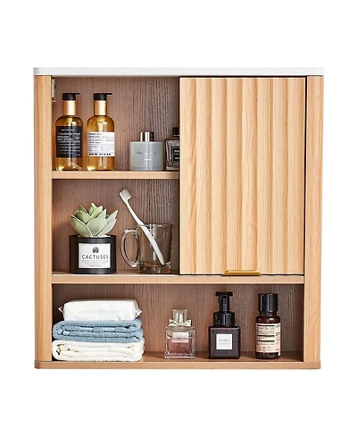 Phying Wall Mounted Bathroom Cabinet Over Toilet Storage Medicine Cabinet Multifunctional Hanging Organizer for Home Storage