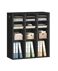 Slickblue Wooden Literature Organizer with 36 Compartments for Files and Documents