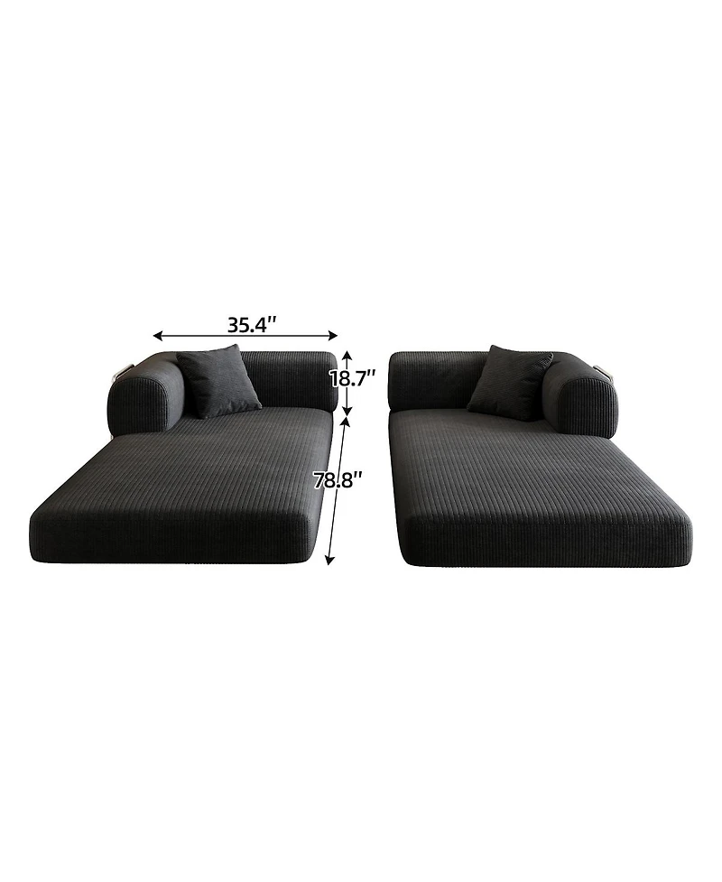 Maison Boucle Modular Sofa Bed Convertible Floor Couch Corduroy Sleeper Futon
