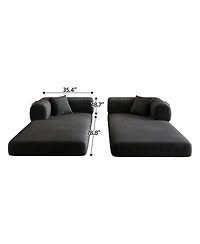 Maison Boucle Modular Sofa Bed Convertible Floor Couch Corduroy Sleeper Futon