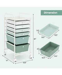 Slickblue 6 Drawer Rolling Storage Cart Multifunctional Organizer for Home Use