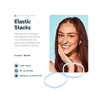 Gimme Beauty Elastic Stacks - Non-Slip Clear, Small Elastic Hair Ties - For Fine, Thick and Curly Hair