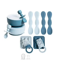 Sperric Silicone Baby Feeding Set, Suction Bowls with Lids, 4-Pack Led Weaning Spoon , and Fruit Feeders