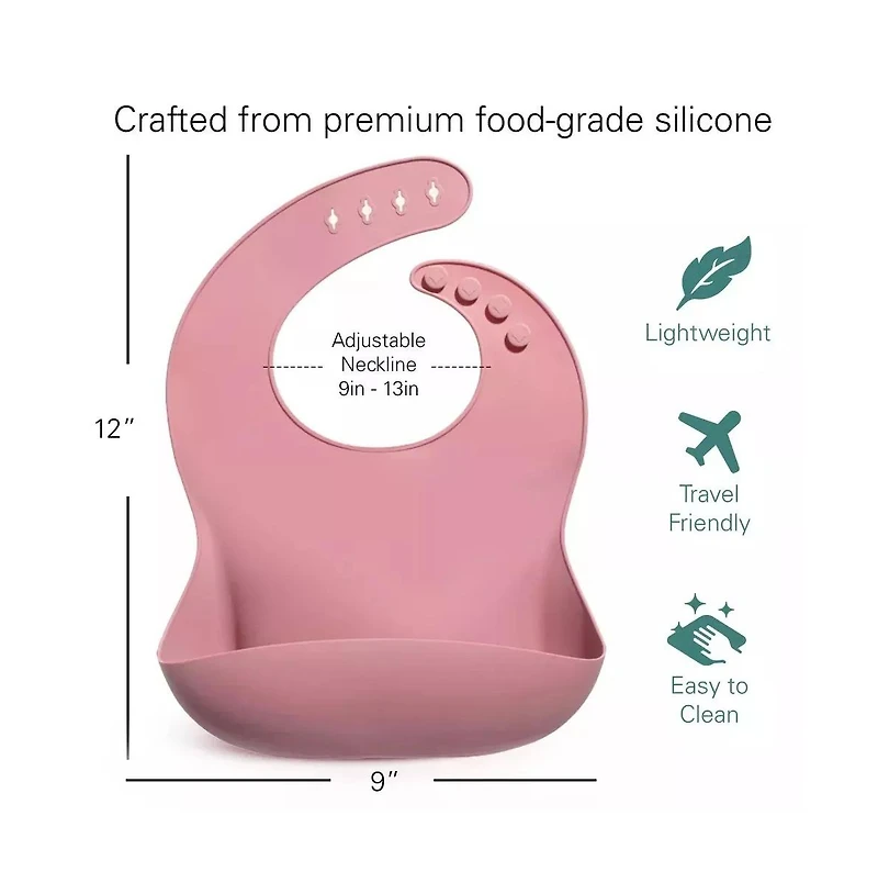 Sperric Silicone Baby Feeding Set, Suction Bowls with Lids and Spoons, Waterproof Baby Bibs, Stacking Teether Toys, Bpa Free Baby