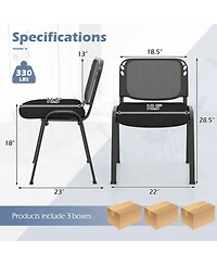 Gymax Set of 15 Mesh Conference Room Chairs with Upholstered Fabric Seat for Home Office
