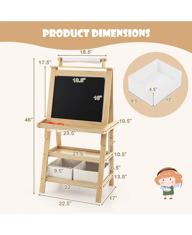 3-in-1 Double-Sided Storage Art Easel
