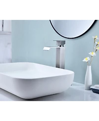 Midola Waterfall Spout Bathroom Faucet, Single Handle Bathroom Vanity Sink Faucet for Bathroom