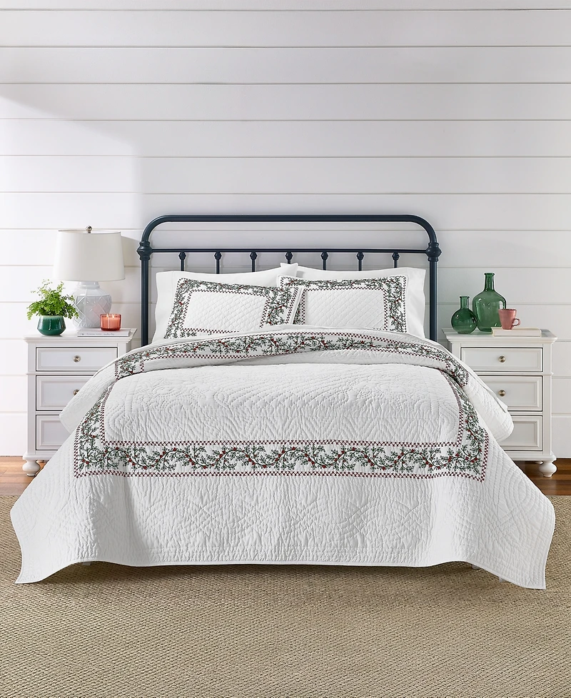 Charter Club Festive Frame Quilted 3-Piece Quilt Set, Full/Queen, Macy's Exclusive