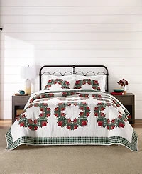 Charter Club Wreath Artisan Quilted 3-Piece Quilt Set, King, Macy's Exclusive