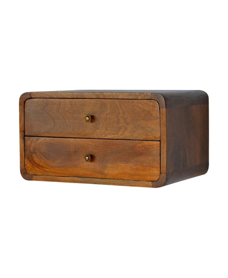HomeRoots 18" Solid Wood Floating Nightstand