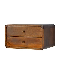 HomeRoots 18" Solid Wood Floating Nightstand