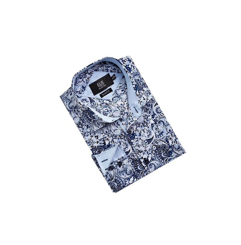 Elie Balleh Men's Slim Fit Stylish Paisley Print Shirt