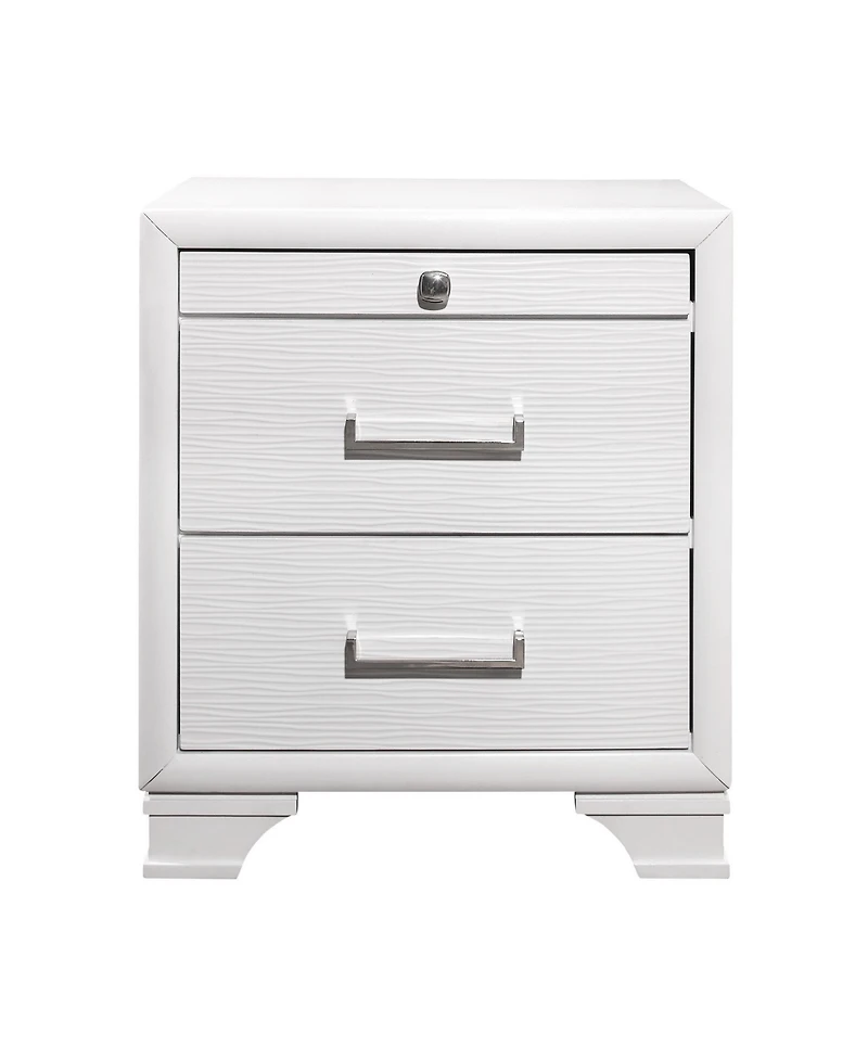 HomeRoots 27" Wood Two Drawer Nightstand