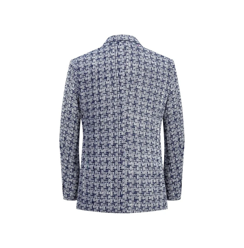 Elie Balleh Men's Slim Fit Hound tooth Brocade Blazer